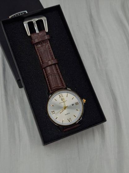 Brown Leather Poedagar Wristwatch