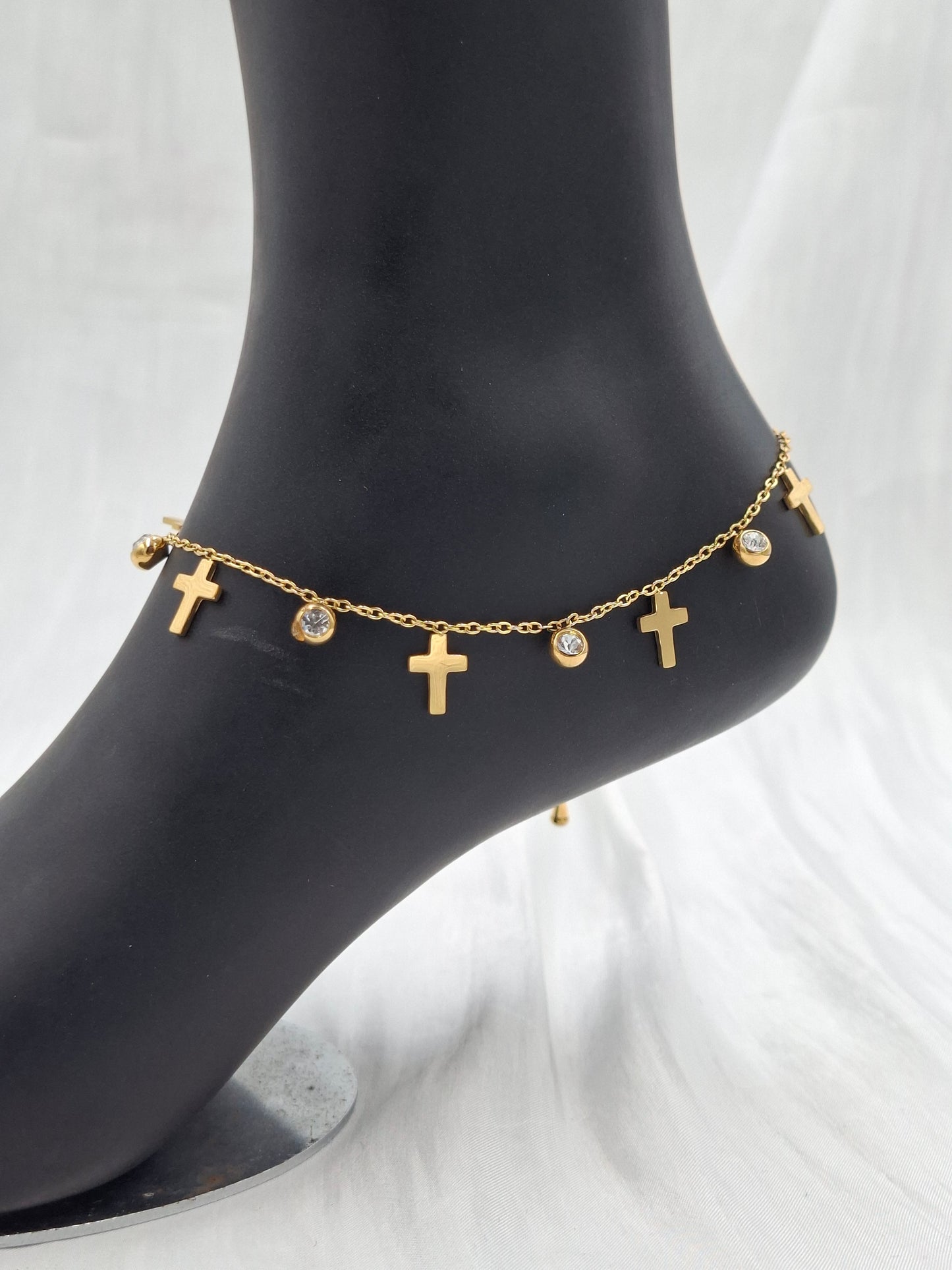 Cross Charm Anklet