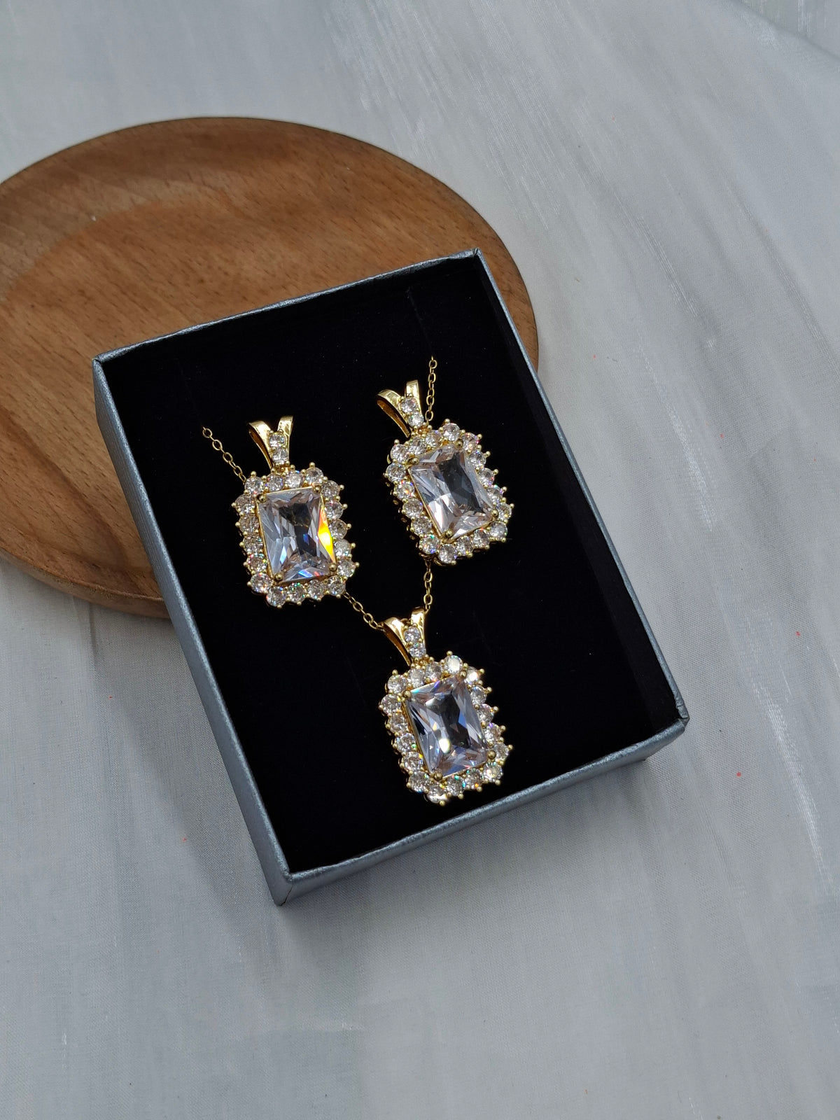 Emerald Cut Necklace Set
