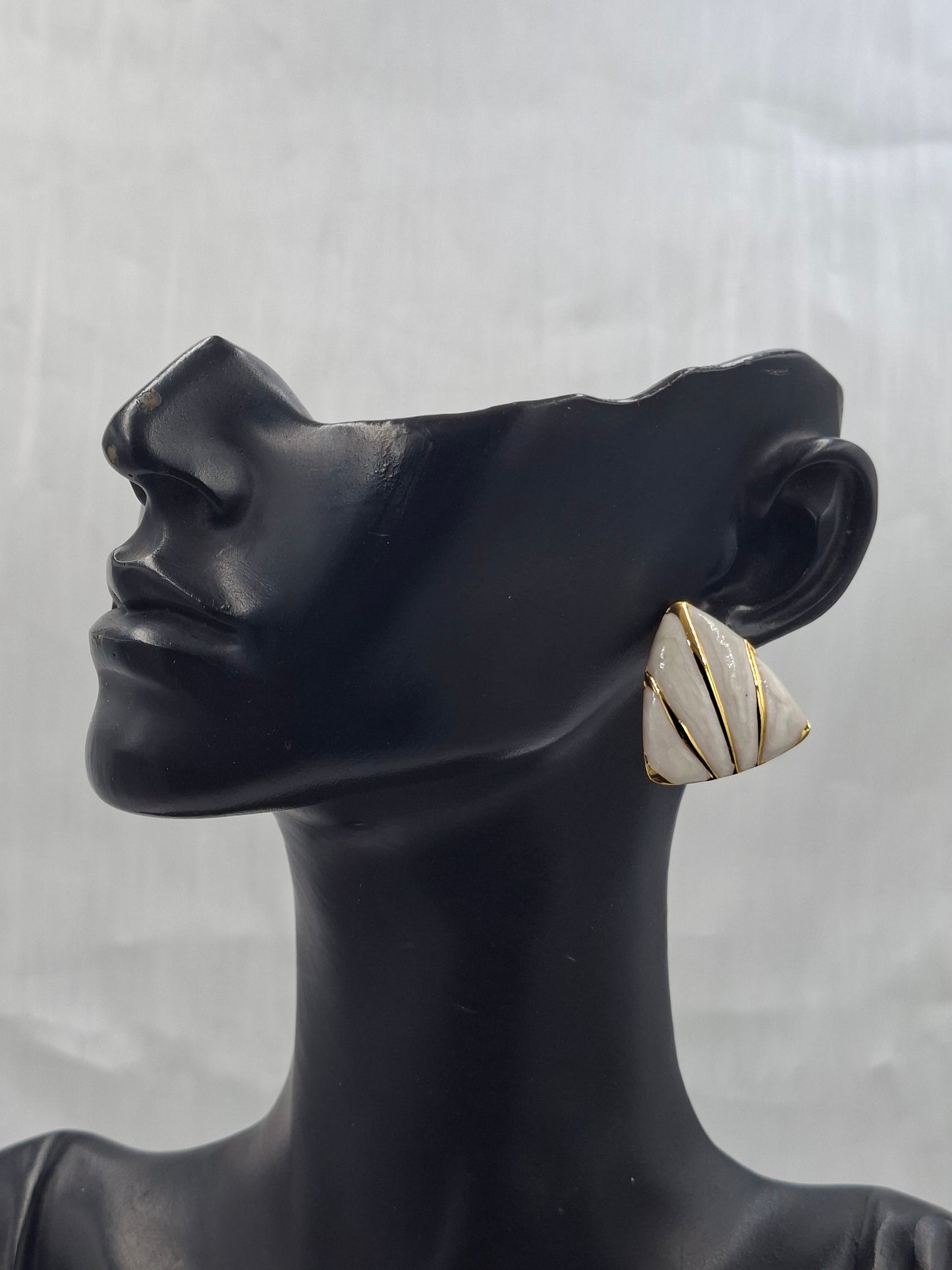 Triangular Enamel Earrings