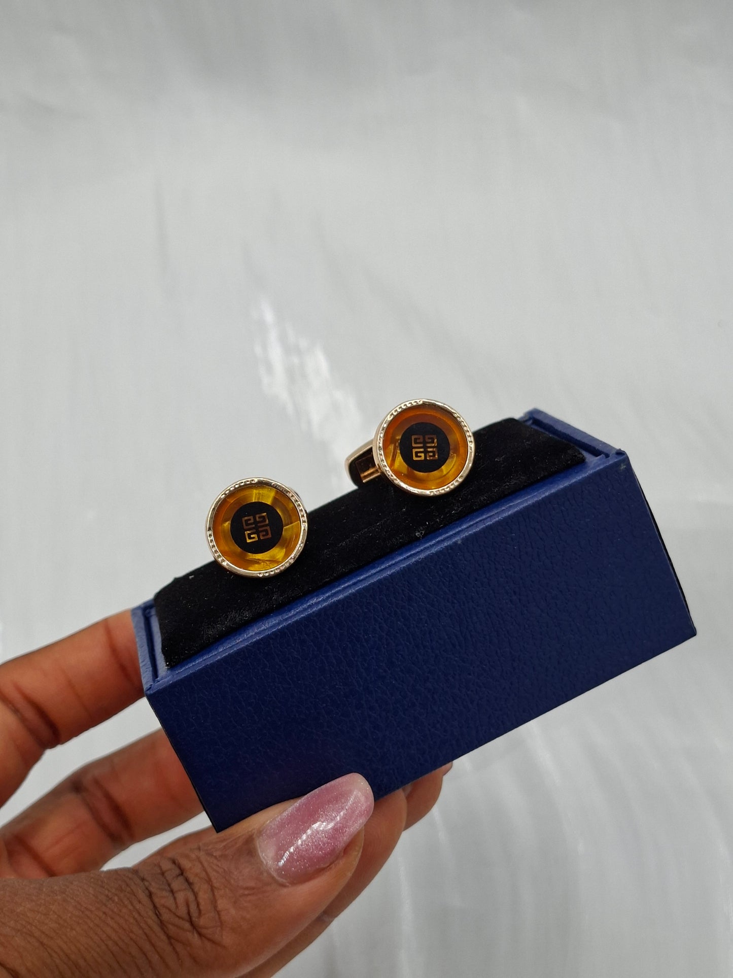 Gold and Amber Cufflinks