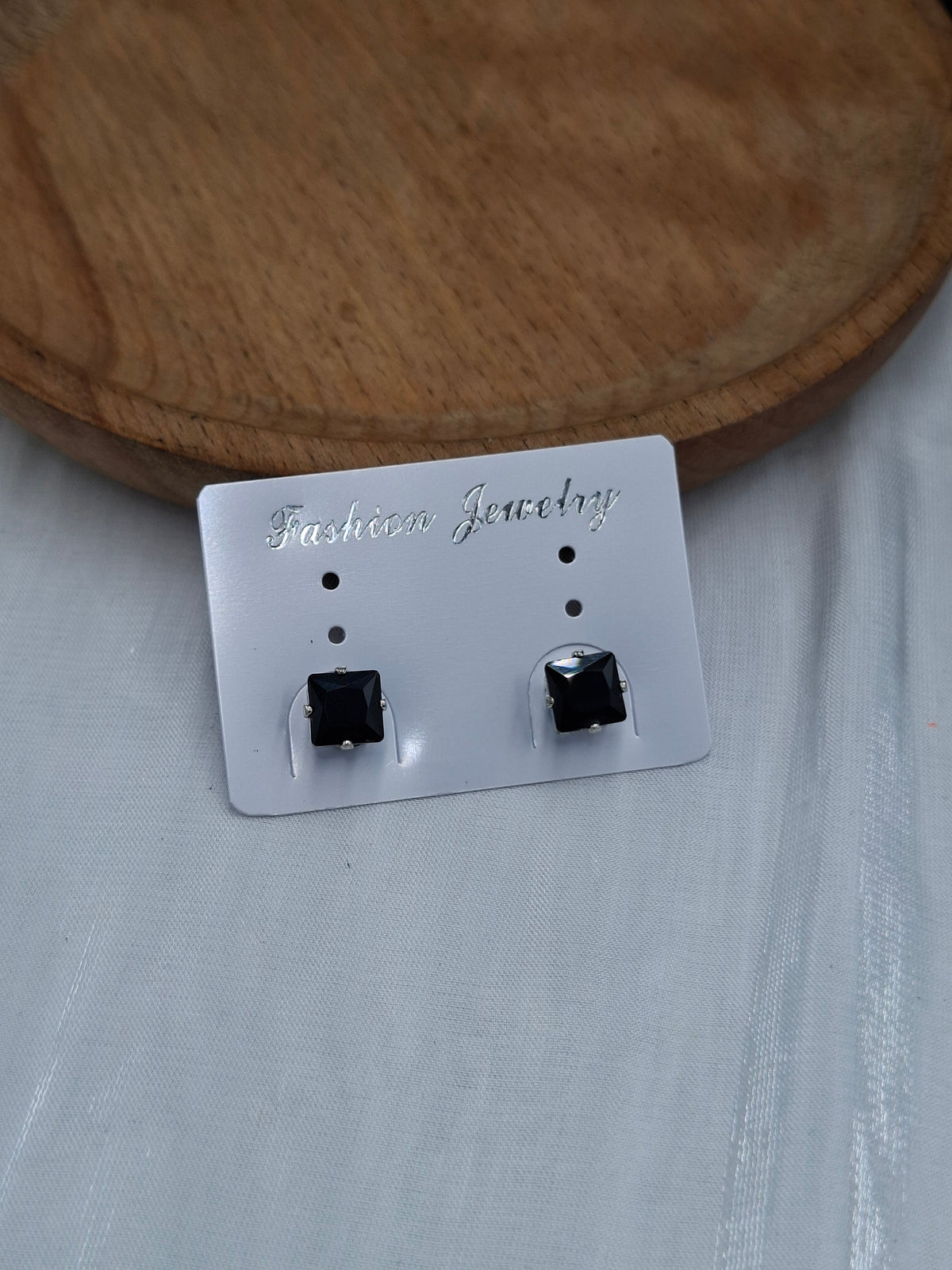 Black Square Magnetic Earrings