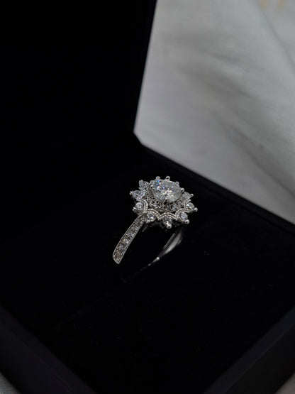 Sunburst Moissanite Ring
