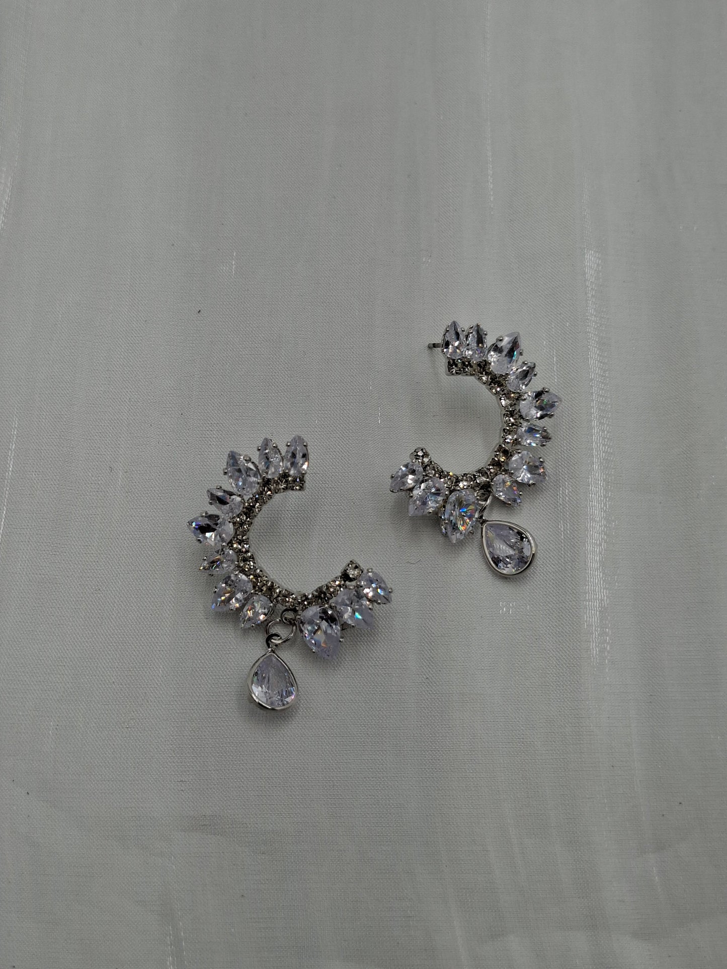 Crescent CZ Earrings