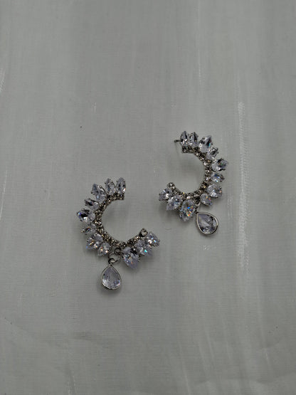 Crescent CZ Earrings