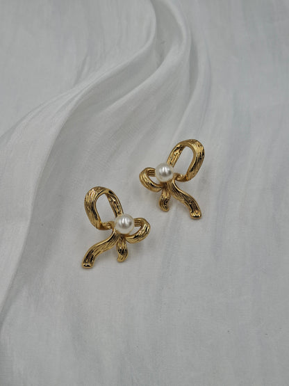 Textured Bow Earrings