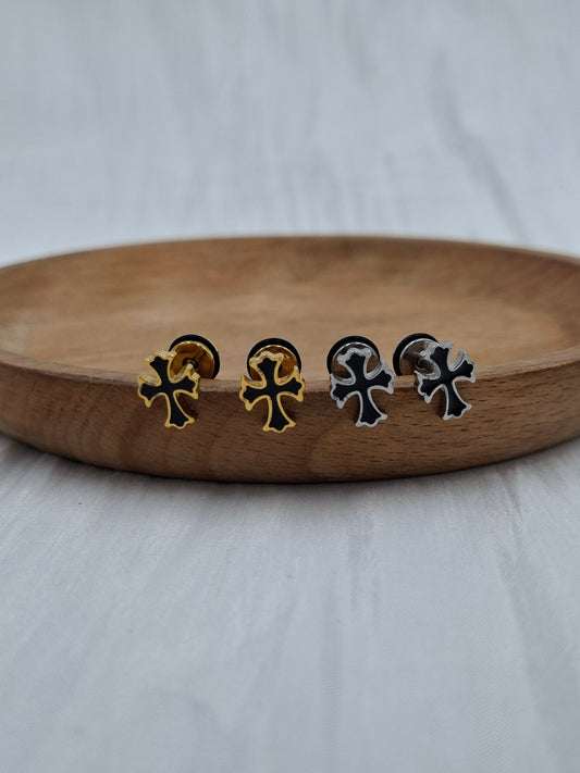 Cross Flat Back Earrings