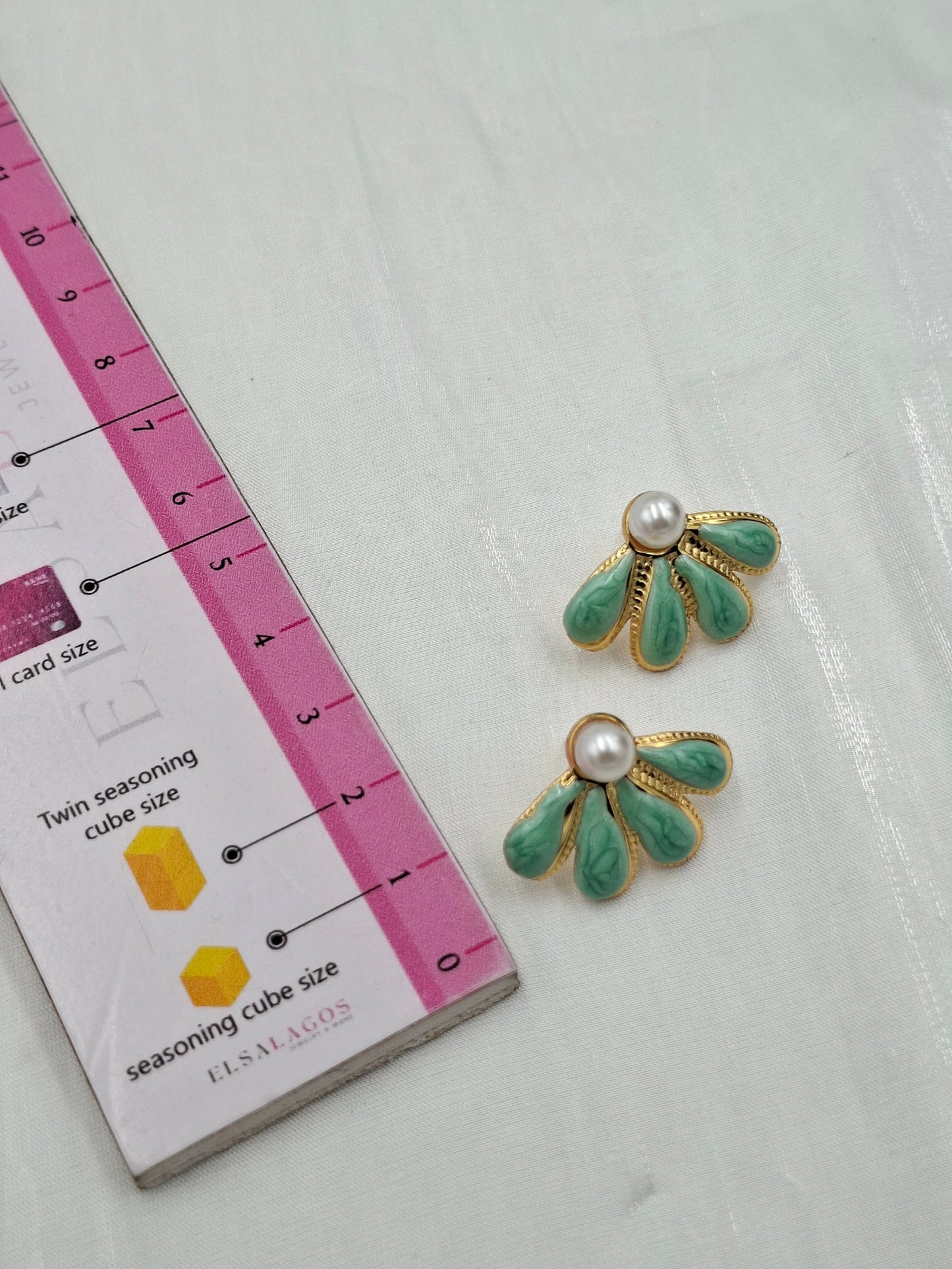 Green Fan Earrings