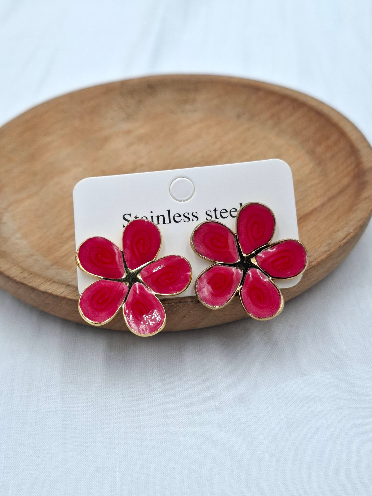 Red Floral Earrings