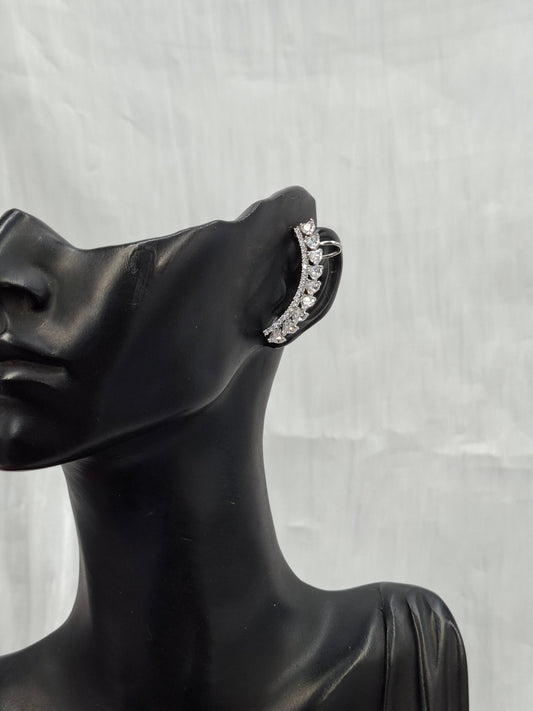 Silver Crystal Ear Cuff