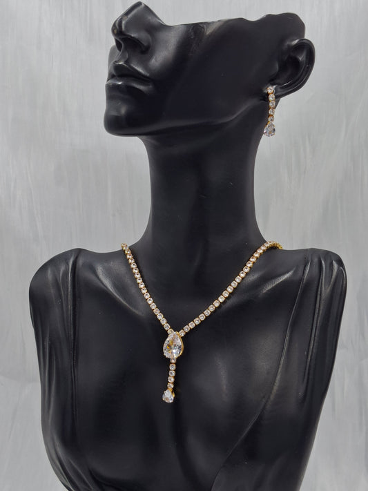 Teardrop Tennis Necklace Set