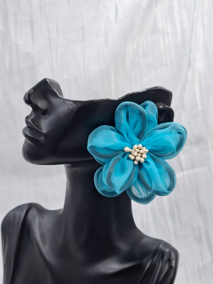 Fabric Rose Earrings