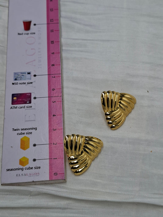 Gold Pyramid Earrings