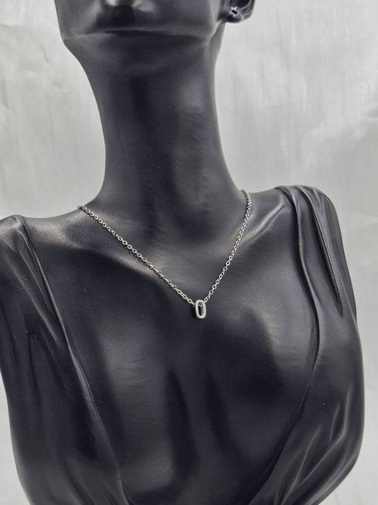 Silver Letter O Necklace