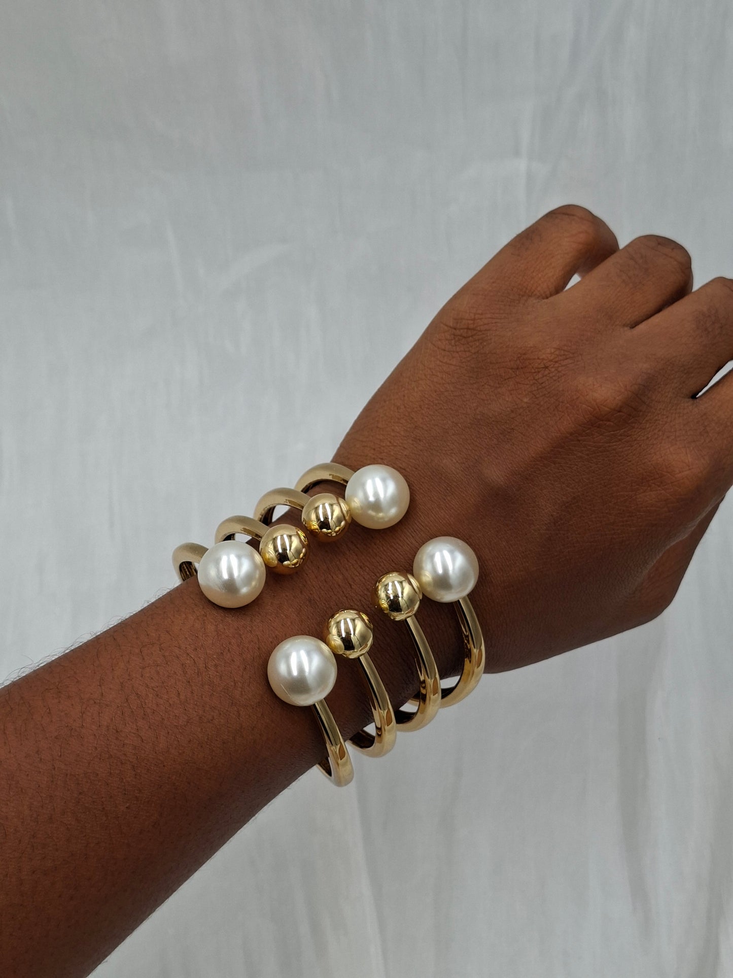 Gilded Pearl Bangle