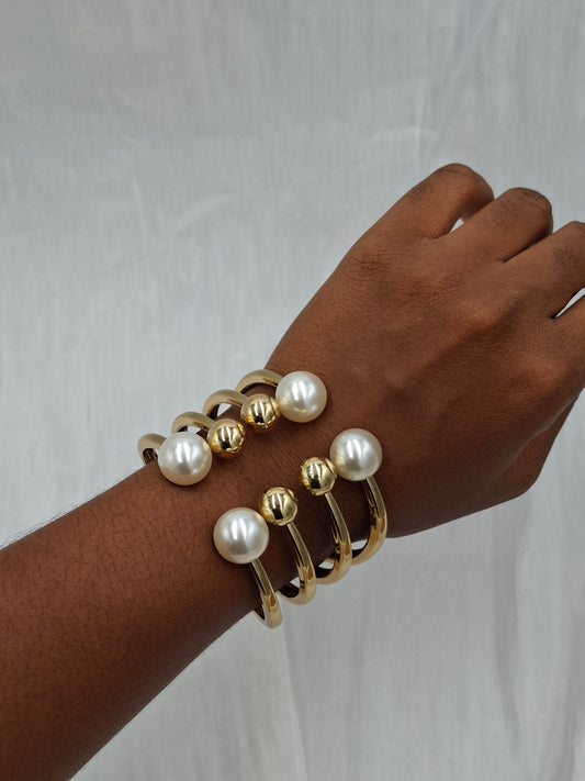 Gilded Pearl Bangle