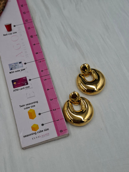 Gold Knob Earrings