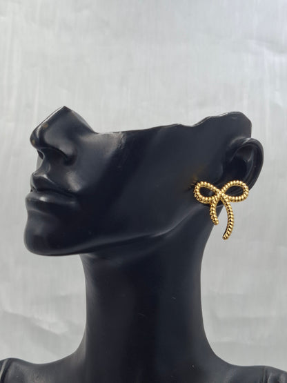 Gold Bow Earrings