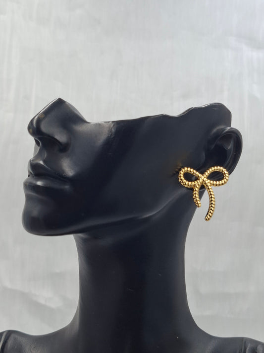 Gold Bow Earrings