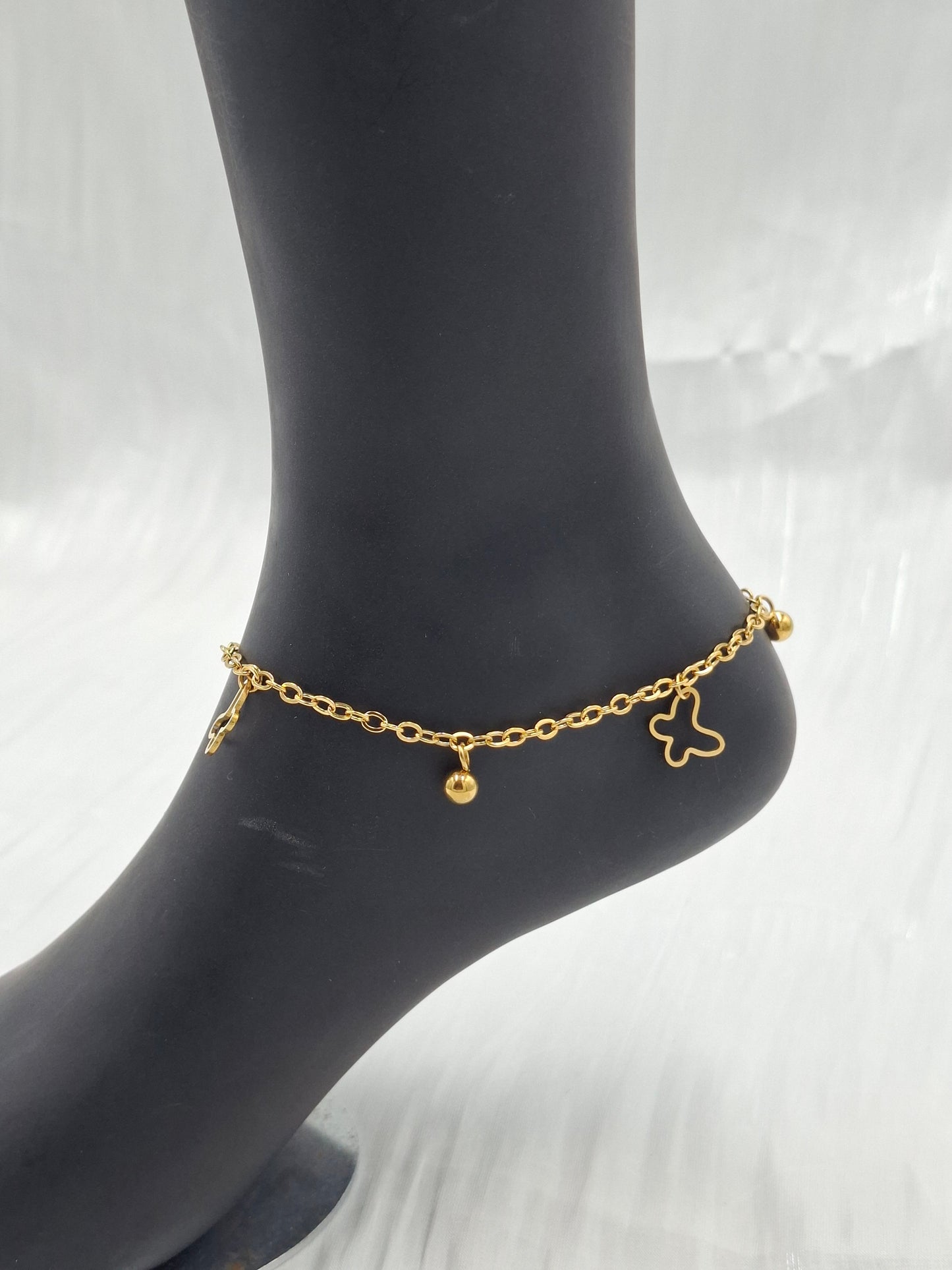 Open Butterfly Charm Anklet