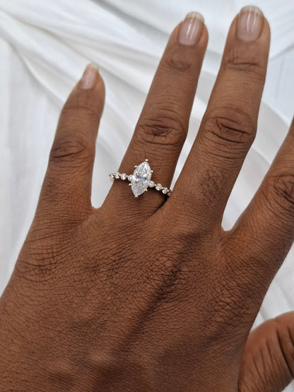 Gold Plated Valencia Moissanite Ring (size 7 -9)