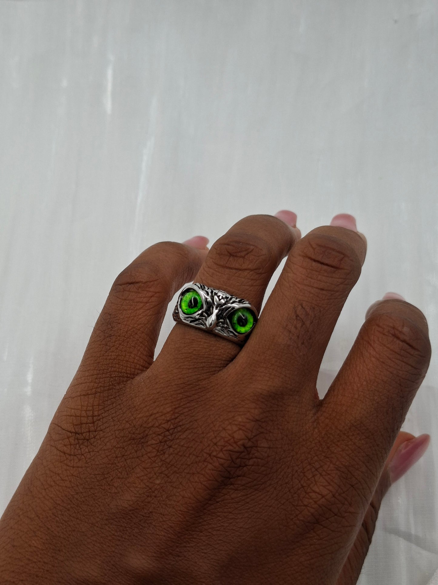 Green Owl Ring (size 8)