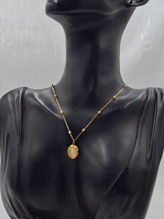 Studded Cateye Necklace