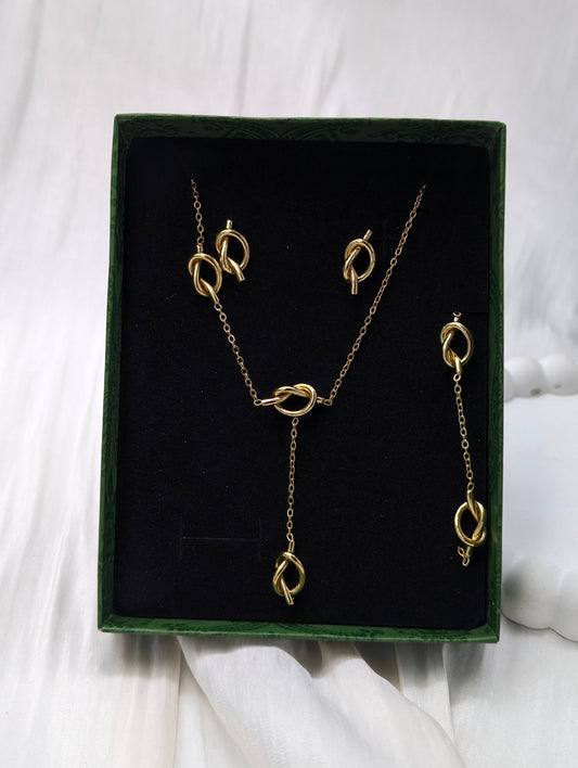 Knot Y Necklace Set