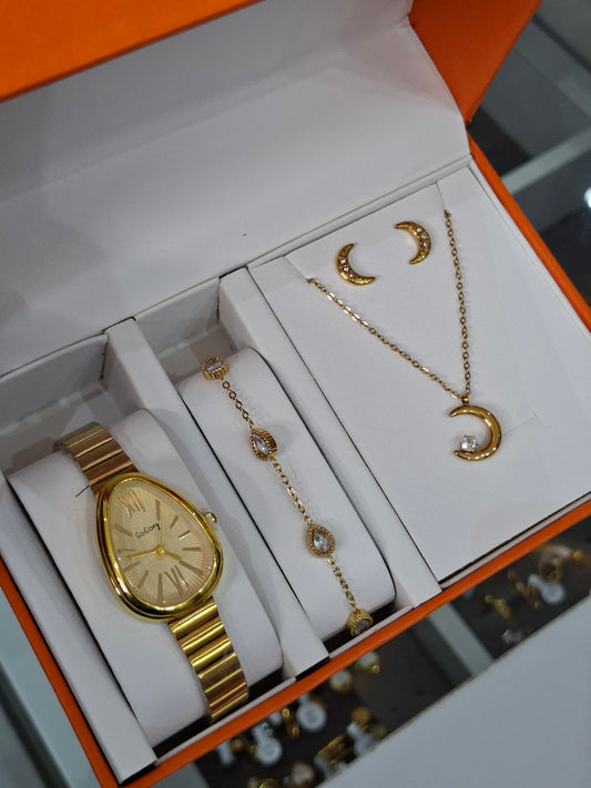 Gold TearDrop Jewelry Gift Set