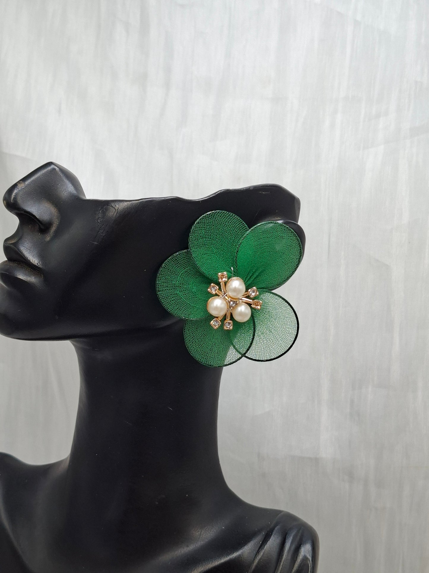 Green Floral Earrings