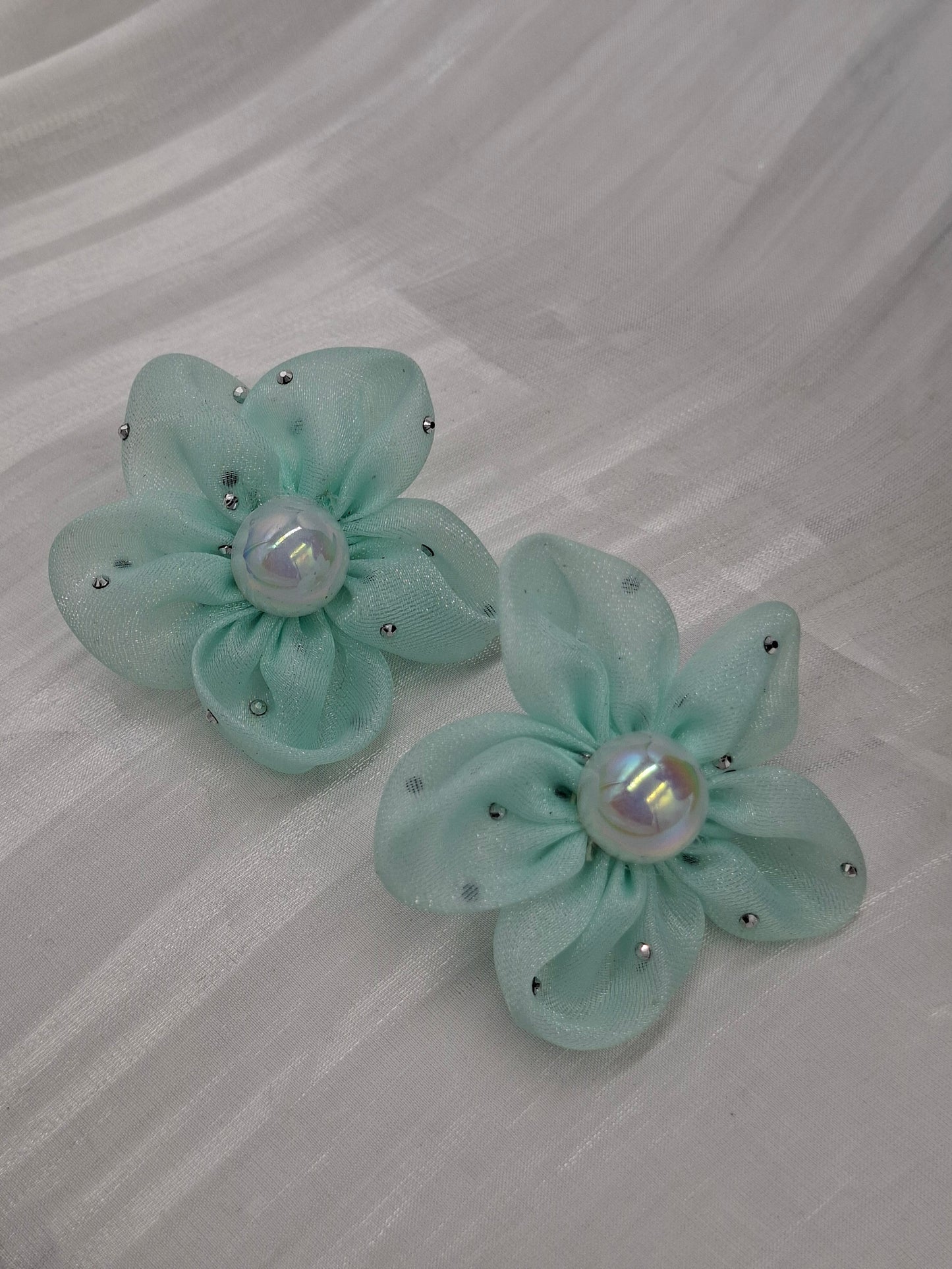 Mint Flower Earrings