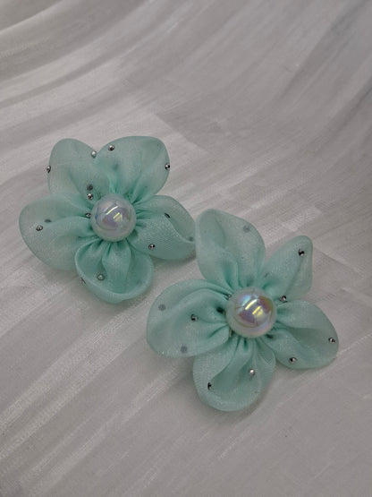 Mint Flower Earrings
