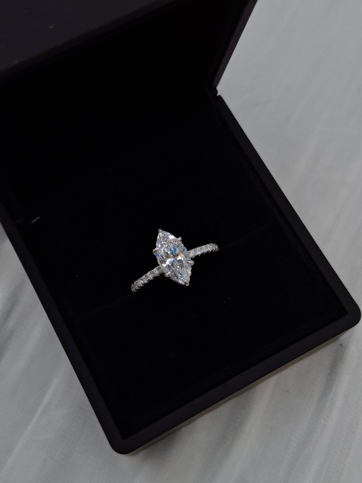 Studded Valencia Zircon Engagement Ring (size 7)