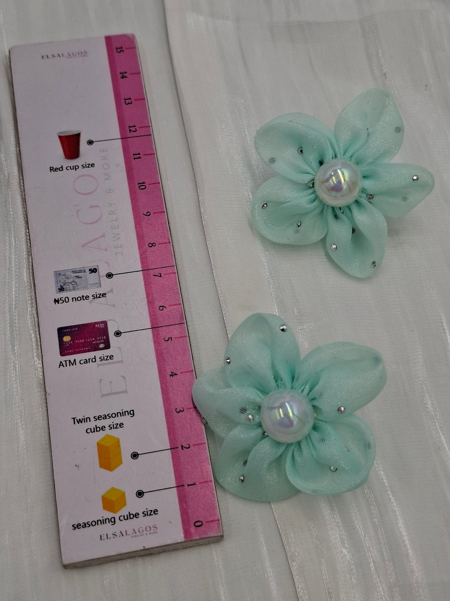 Mint Flower Earrings