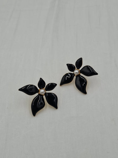 Black Lily Earrings