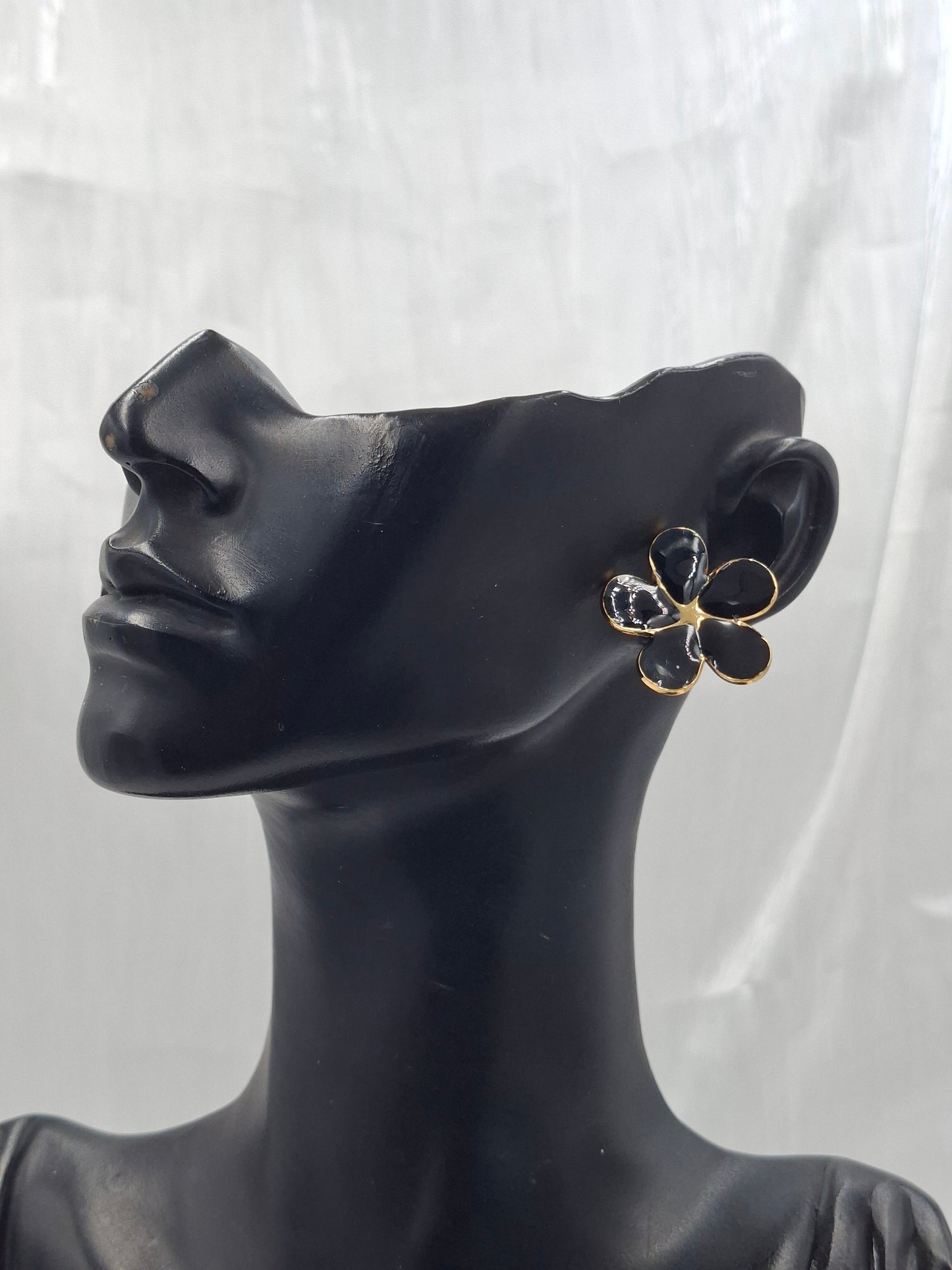 Black Floral Earrings
