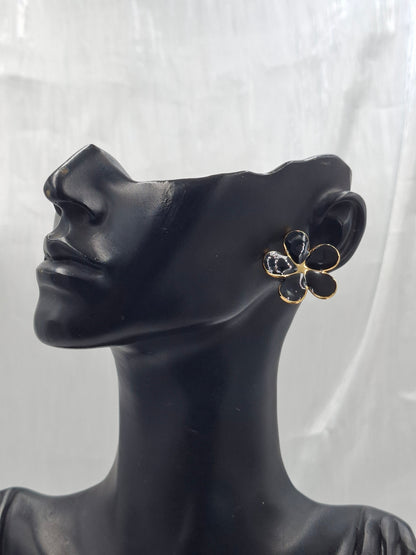 Black Floral Earrings
