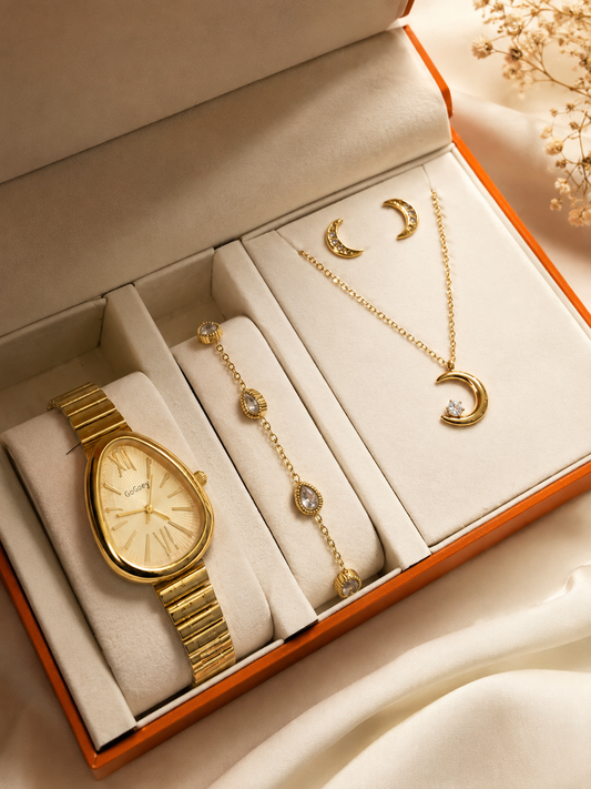 Gold TearDrop Jewelry Gift Set