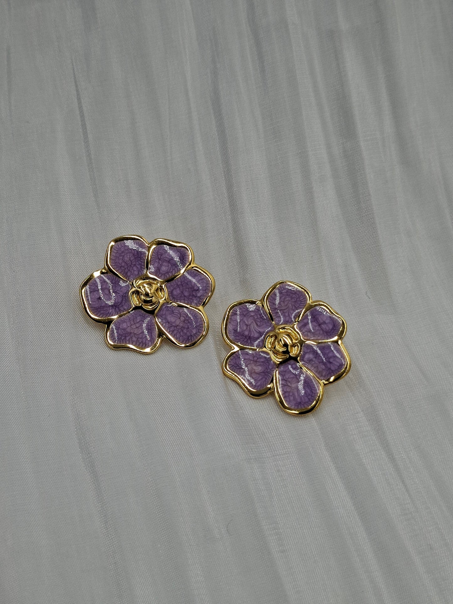 Purple Enamel Earrings