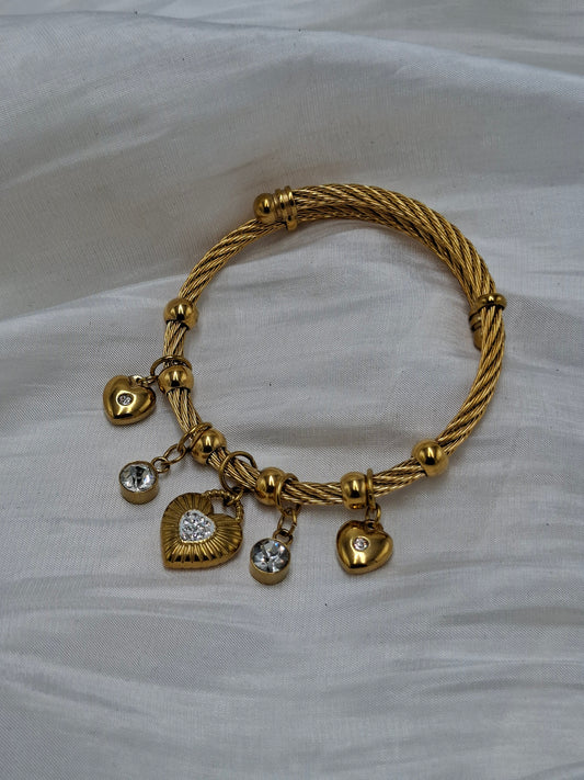 Heart Charm Bangle
