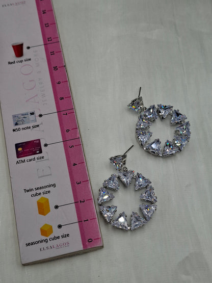 Open Circle Crystal Earrings