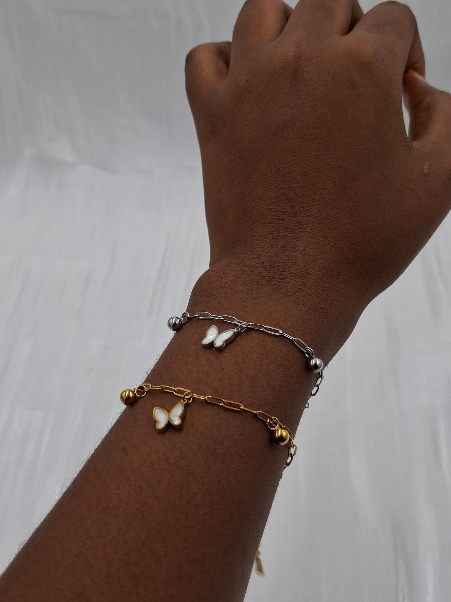 Butterfly Charm Paperclip Bracelet