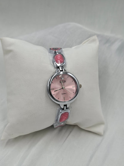 Pink Gemstone Wristwatch