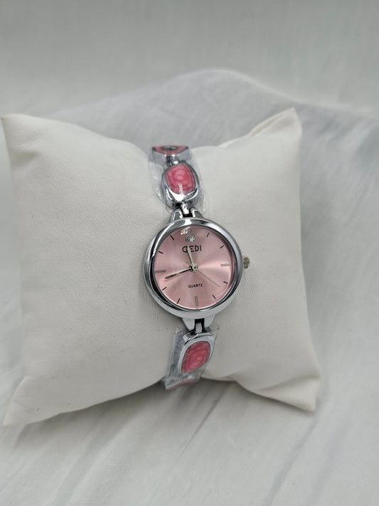 Pink Gemstone Wristwatch