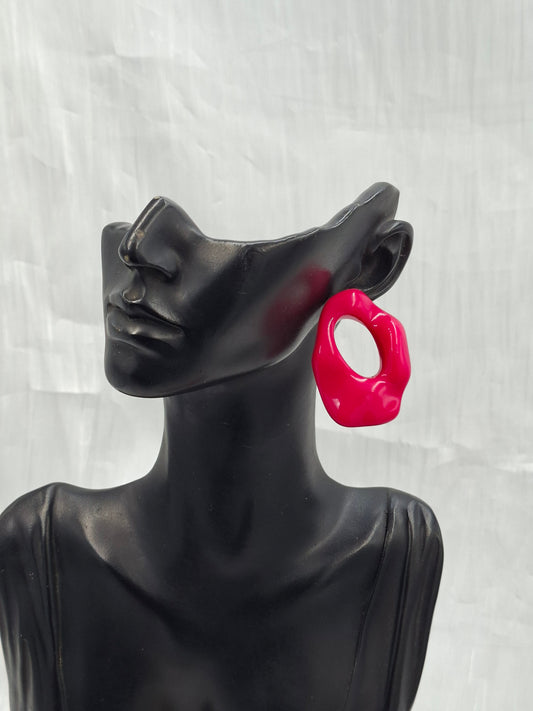Fuschia Amoeba Earrings
