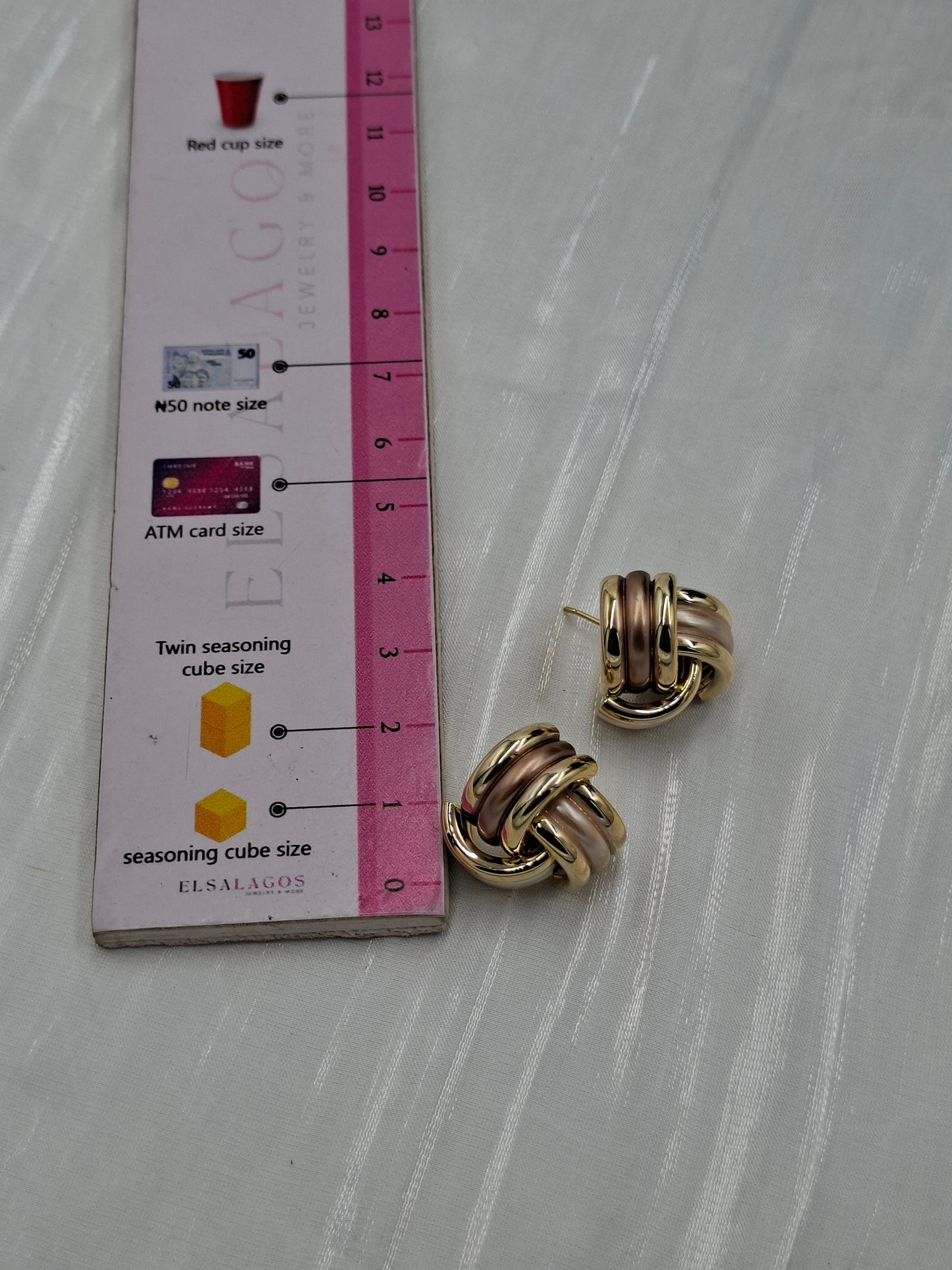 3 Tone Knot Earrings