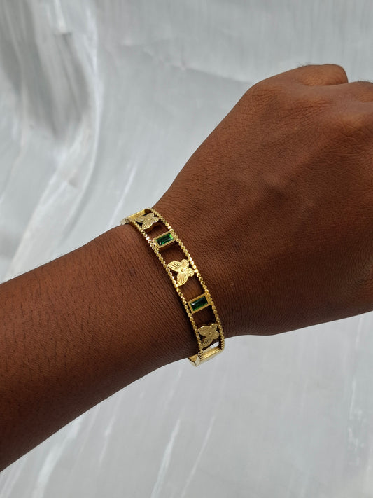 Emerald Butterfly Bangle