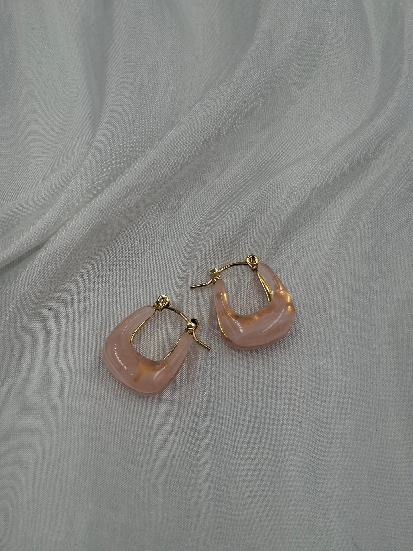 Retro Marble Hoop Earrings