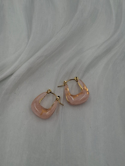 Retro Marble Hoop Earrings