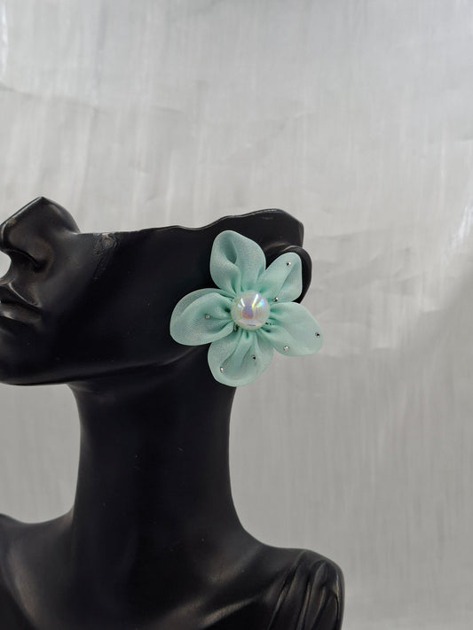 Mint Flower Earrings